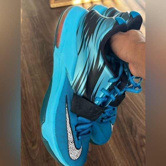 NEW Nike KD 7 Mens 10 Blue Clearwater Low Top Basketball Shoes Sneakers - Picture 11 of 11